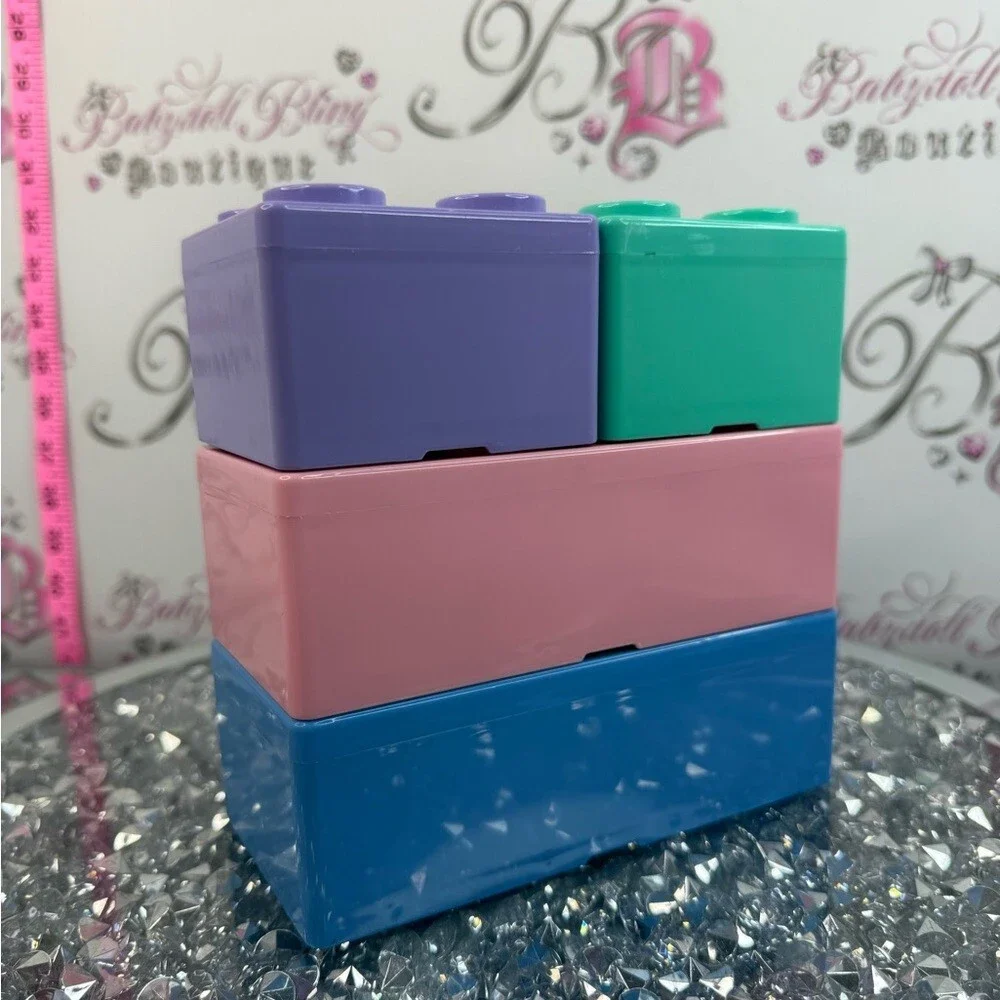 Stackable storage Toy Building Blocks - Teal, Purple, Pink, Blue NEW